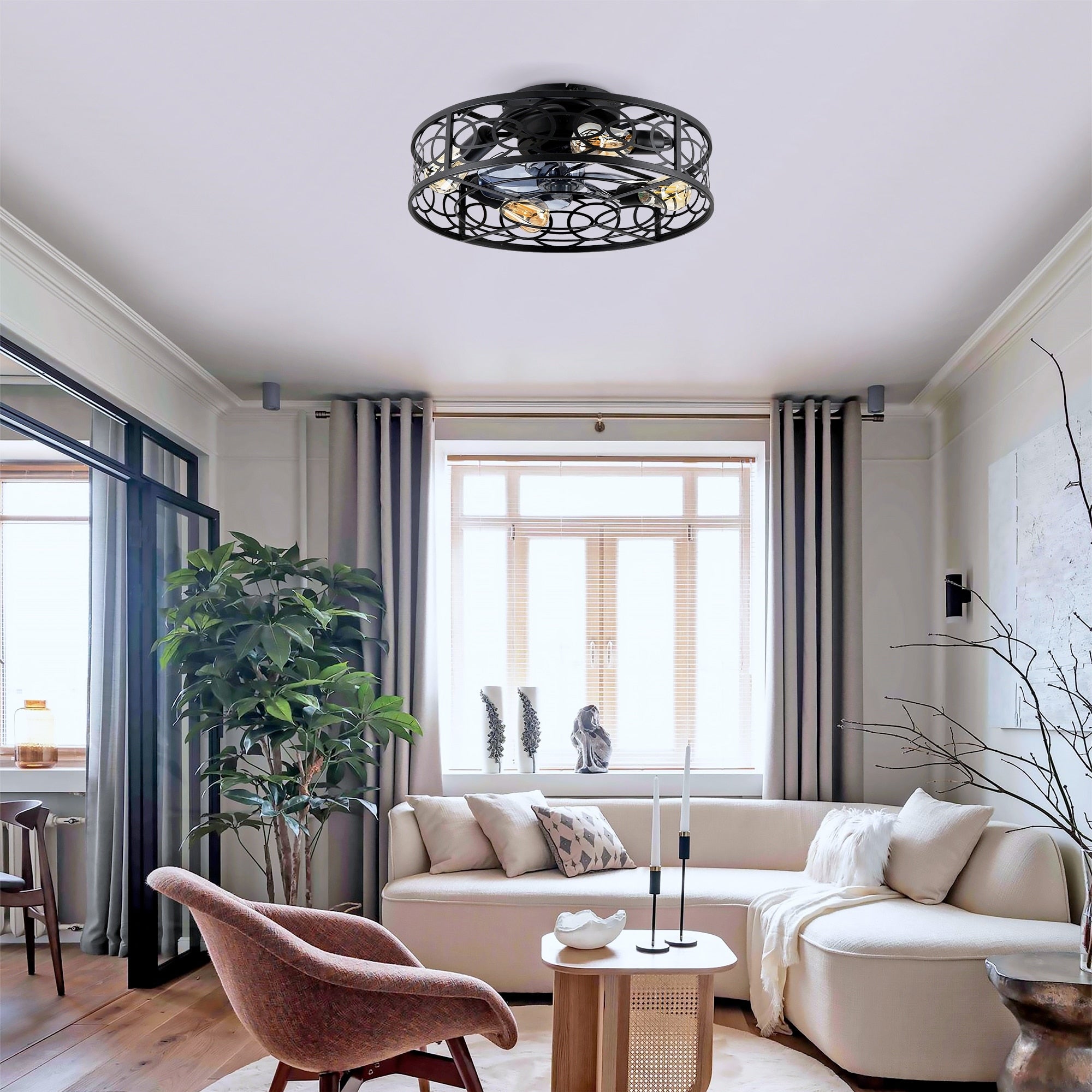 20 Caged Ceiling Fans With Lights And Remote Without Bulbs
