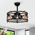 20 Ceiling Fan With Remote Control Quiet Motor Fan Light Indoor Chandelier Ceiling Fan For Bedroom Living Room Matte Black