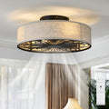 20 Farmhouse Flush Mount Caged Ceiling Fan With Light And Remote Low Profile 6 Speeds Fandelier Ceiling Fan For Bedroom