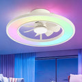 20 Flush Mount Ceiling Fan With Lights Low Profile Ceiling Fan Rgb Led Dimmable Light Remote Control Reversible Dc Motor