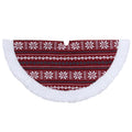 20 Gray And Red Snowflakes Lodge Mini Christmas Tree Skirt With Sherpa Trim N A