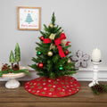 20 Decorative Red Metallic Green And Red Snowflake Mini Christmas Tree Skirt