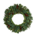 20 Mixed Pine And Pinecone Christmas Wreath With 35 Clear Led Lights