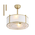 20 Modern Gold Ceiling Fan With Light And Remote Control Reversible Dc Motor 6 Speeds Fandelier Ceiling Fan With Fabric Shade