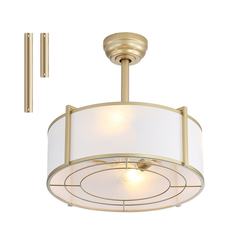 20 Modern Gold Ceiling Fan With Light And Remote Control Reversible Dc Motor 6 Speeds Fandelier Ceiling Fan With Fabric Shade