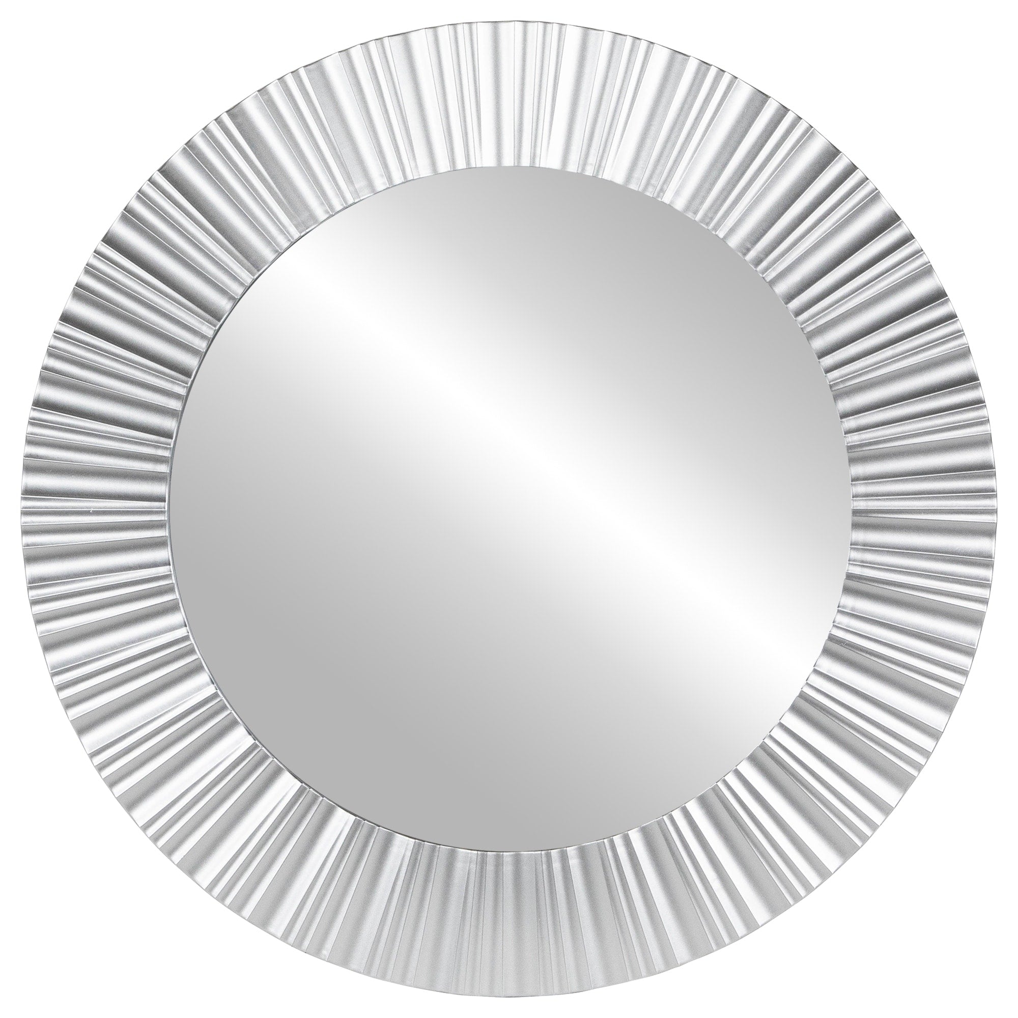20 Simply Elegant Silver Fluted Frame Round Wall Mirror