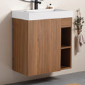 20 Floating Wall Mounted Bathroom Vanity With White Resin Sink Soft Close Cabinet Door