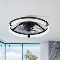 20In Modern Led Ceiling Fan With Light And Remote Reversible Dc Motor Dimmable Black Quiet Flush Mount Fan For Bedroom