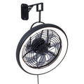 20In. Plug In Black Low Profile Ceiling Fan With Light Wall Mounted Fan Indoor With Remote 20