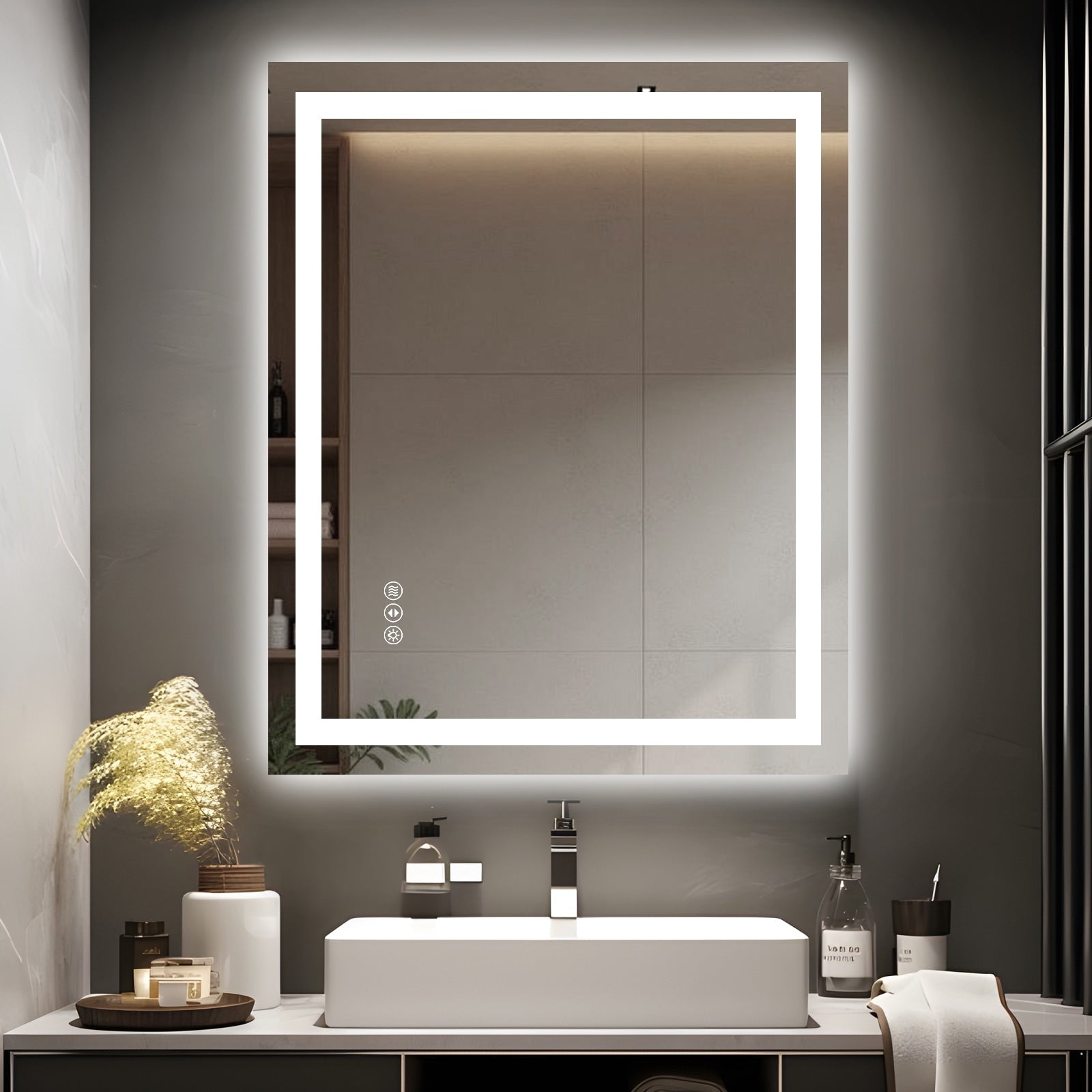 20X28 Inch Frameless Led Bathroom Mirror Smart Mirror White