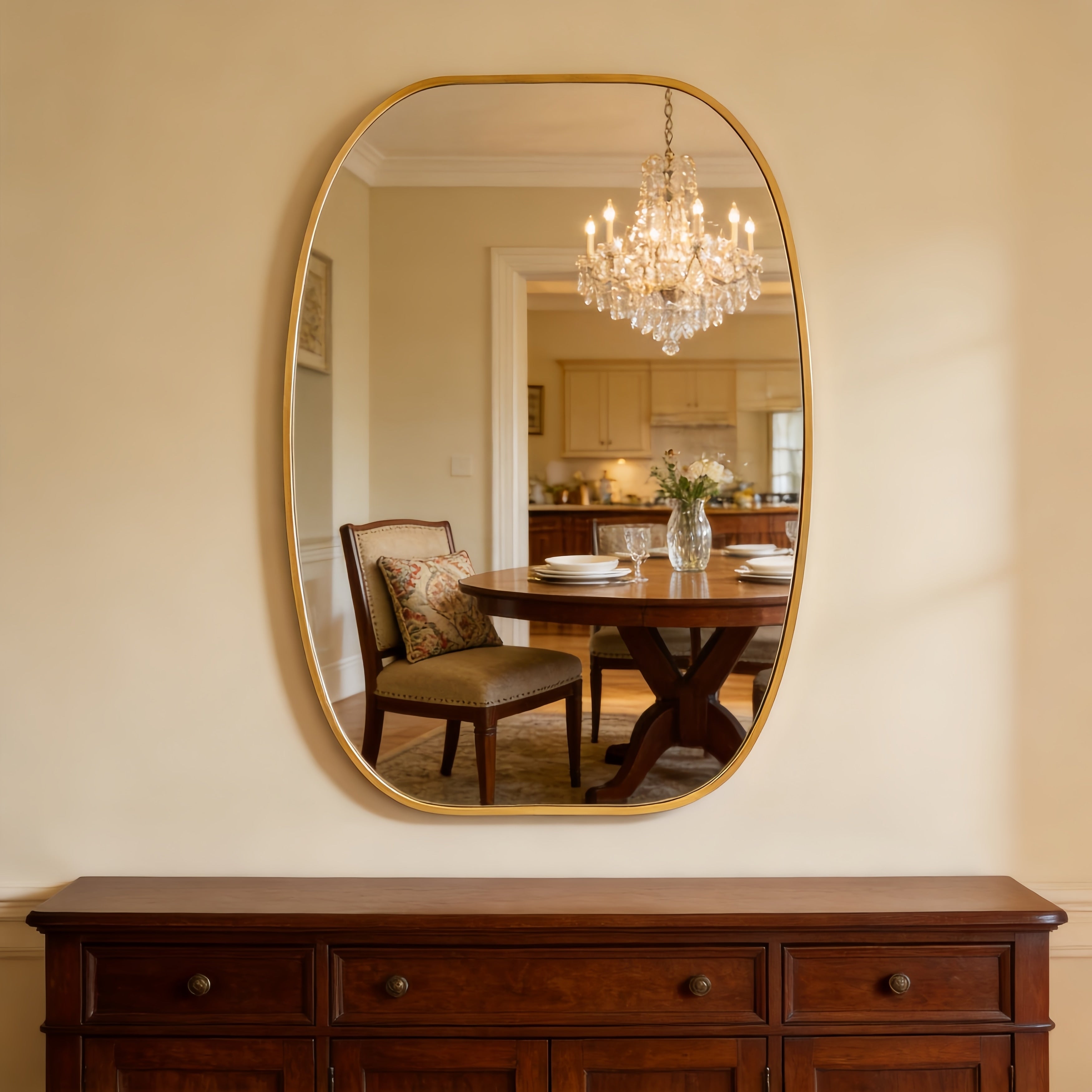 20X30 In Metal Framed Oval Vanity Bathrrom Mirror For Wall
