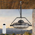 21 Inch Black Outdoor Ceiling Fan Dimmable Led Light Plug In Ceiling Fan With Cord Hook 7 Abs Blades Reversible Motor