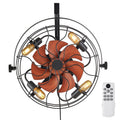 21 Inch Wall Mounted Fan With Light Remote 6 Speed E26 Socket No Bulb