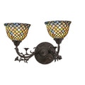 21 W Tiffany Fishscale 2 Lt Wall Sconce