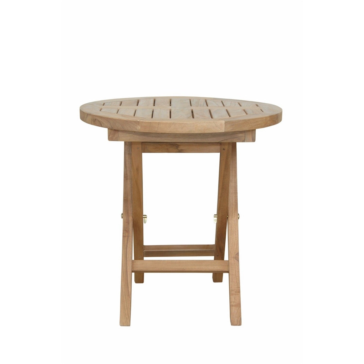 21 In. W Brass Finish Round Shape Metal Frame End Table 8 X 11