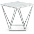 21 In. W Grey Finish Square Shape Aluminum Frame End Table 8 X 11