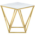21 In. W Neutral Finish Round Shape Metal Frame End Table 8 X 11