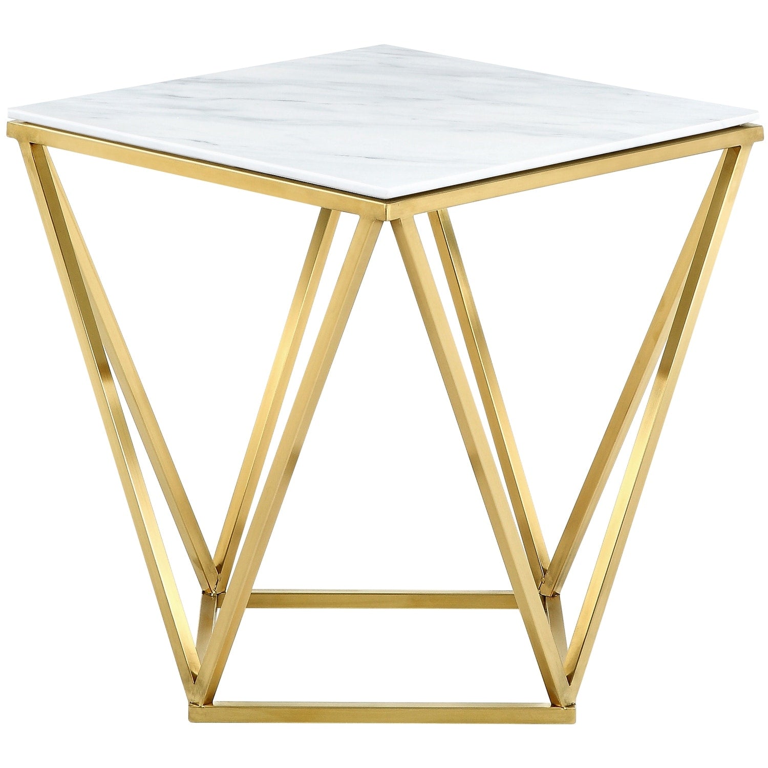 21 In. W Neutral Finish Round Shape Metal Frame End Table 8 X 11