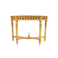 21 In. W White Gold Finish Round Shape Steel Frame End Table 8 X 11