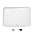 Porcelain Rectangular 21 Inch Undermount Bathroom Sink With Overflow