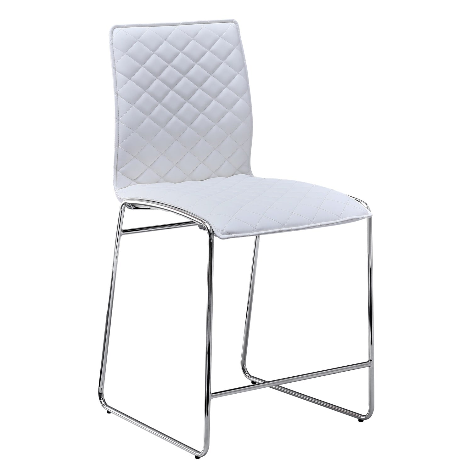 21.3 In. H Clear Finish Low Back Metal Bar Stool With Faux Leather Square Seat Set Of 2