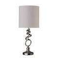 21.5 Inch Milo Abstract Brushed Silver Metal Table Lamp