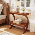 21.6 Mid Century Modern Nightstand With Drawer Natural Wood Grain Print