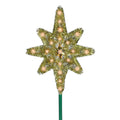 21 Gold Tinsel Star Of Bethlehem Christmas Tree Topper Clear Lights N A