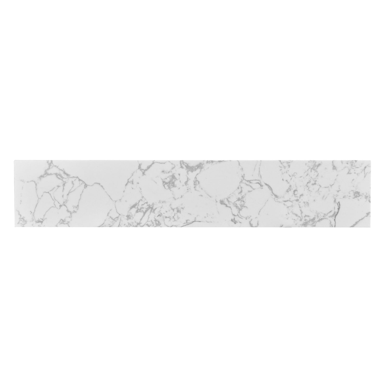 21In. White Engineered Stone Bath Vanity Sidesplash In Calacatta Style 21In. X 4In.