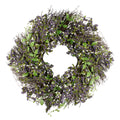 22 Decorative Plum Purple And White Artificial Berry Wreath