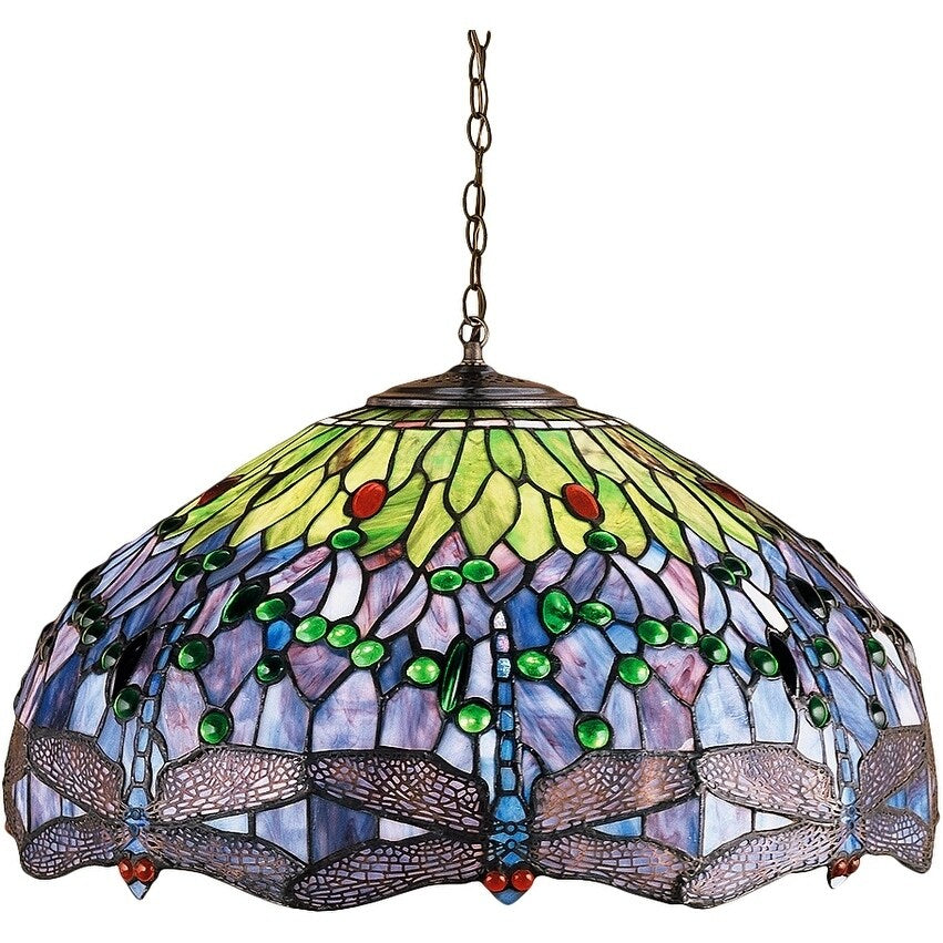 22 Inch Wide Tiffany Hanginghead Dragonfly Pendant