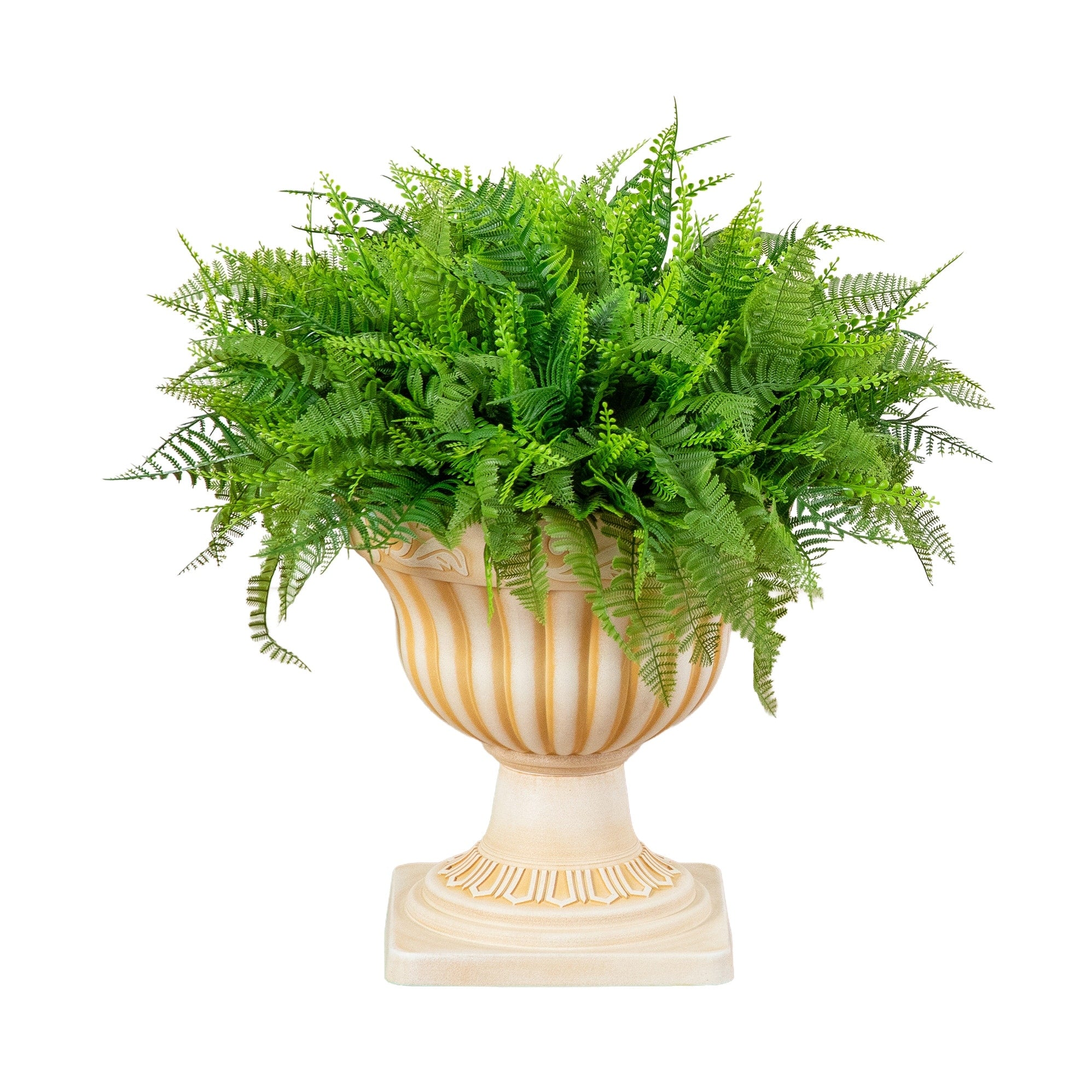 22 In Uv Resistant Fern In Decorative Urn Planter Indoor Outdoor