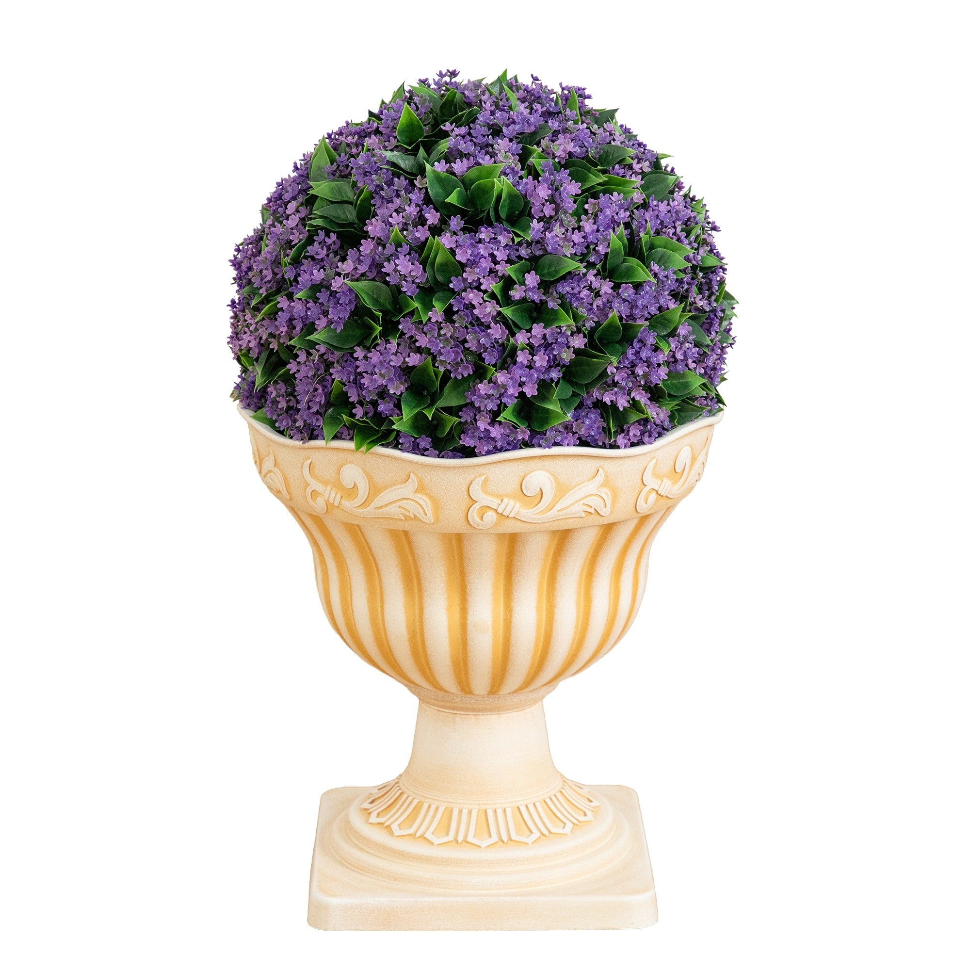 22 In Uv Resistant Flowering Ball Topiary In Decorative Urn Planter