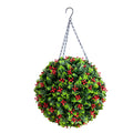 22 In Uv Resistant Holly Berry Hanging Ball Indoor Outdoor