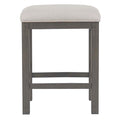 22.5 In.H Gray Finish Low Back Wood Frame Barstool Polyester Seat Set Of 1 24