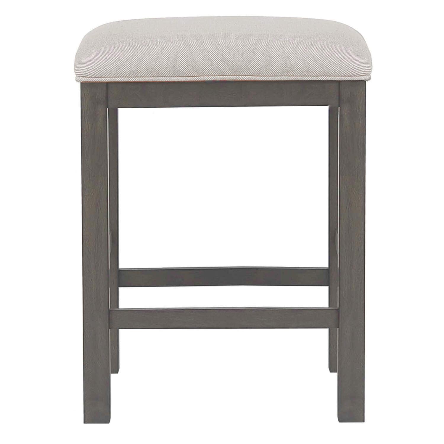 22.5 In.H Gray Finish Low Back Wood Frame Barstool Polyester Seat Set Of 1 24