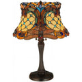 Tiffany Style Hanging Head 2 Light Dragonfly Table Lamp