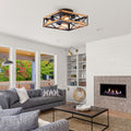 22.6 Flush Mount Ceiling Fan With Reversible Motor Without Bulbs