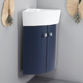 22.8 H Corner Bathroom Vanity Sink Combo For Small Space Wall Mounted Cabinet Set Ceramic Sink