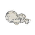 222 Fifth Adelaide Grey 16 Piece Dinnerware Set Square Service For 4