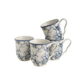 222 Fifth Adelaide Large Coffee Mugs Set Of 4 Blue Porcelain Cups 14.5 Oz