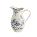 222 Fifth Adelaide Porcelain Pitcher Blue White Large Floral Vase 100Oz