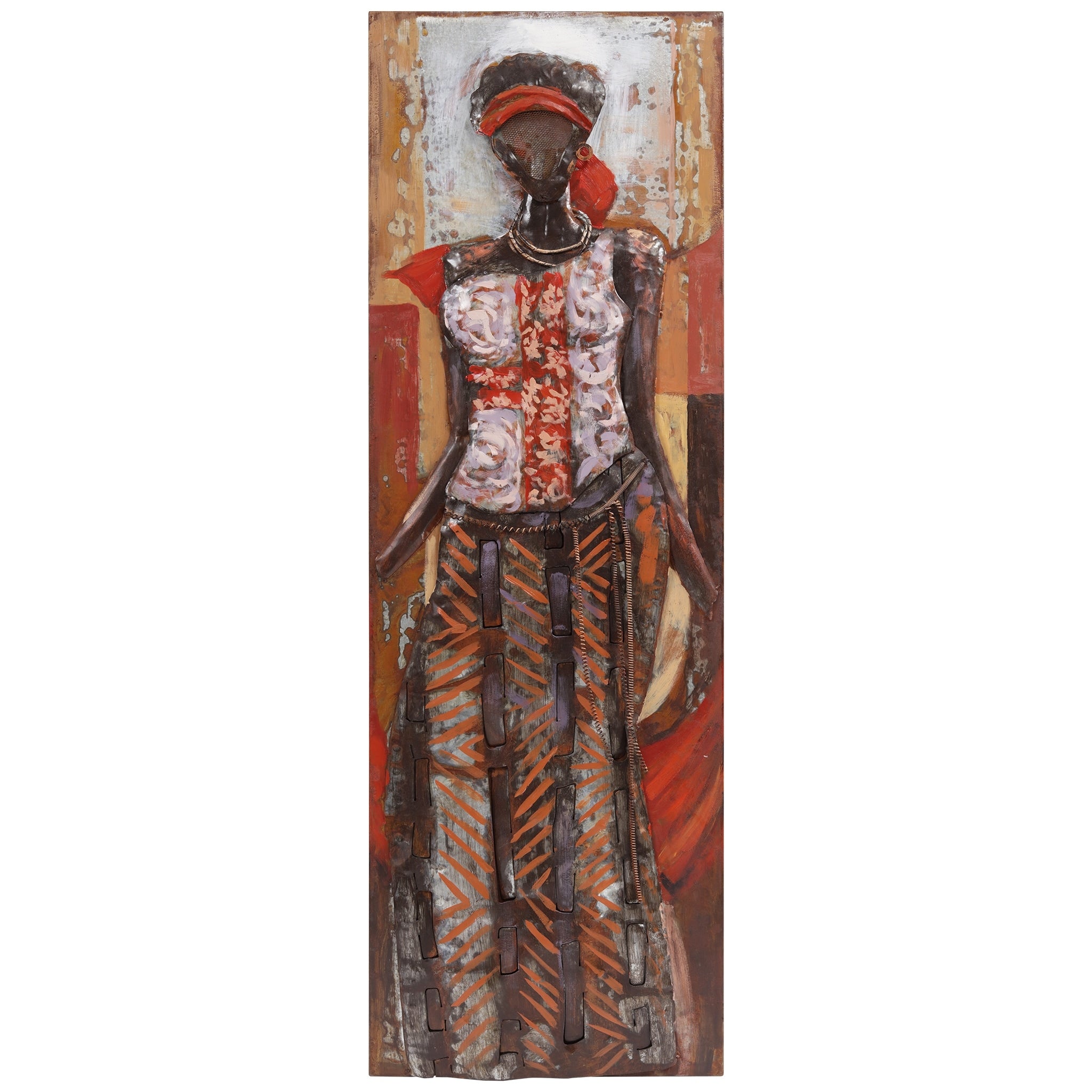 Elegance Mixed Media Iron Hand Painted Dimensional Wall D Cor