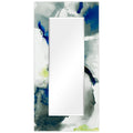 Abstract Beveled Wall Mirror Free Floating Tempered Glass Clear 72 X 36