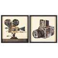 Film Projector Camera Dimensional Collage Wall Art Framed Under Glass