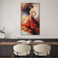 Flamenco Women In Beautiful Dress Mixed Media Iron Hand Painted Dimensional Wall Art