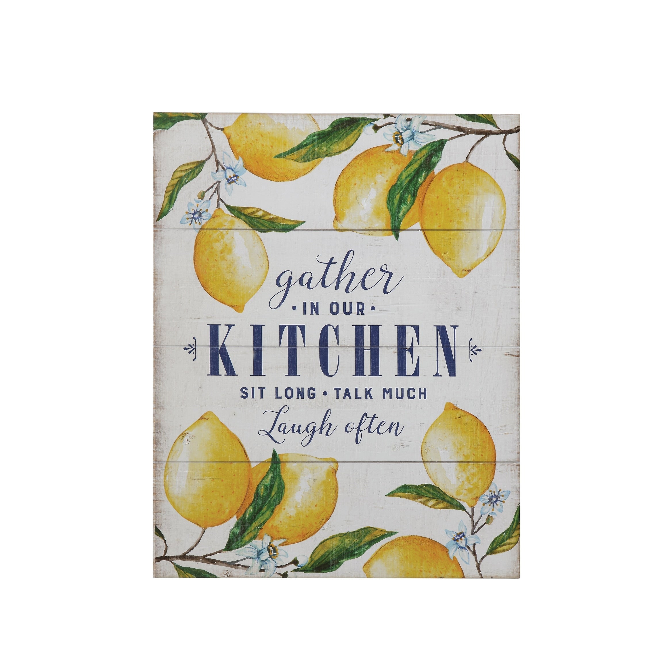 Gather In Our Kitchen Wood Wall Decor With Lemons