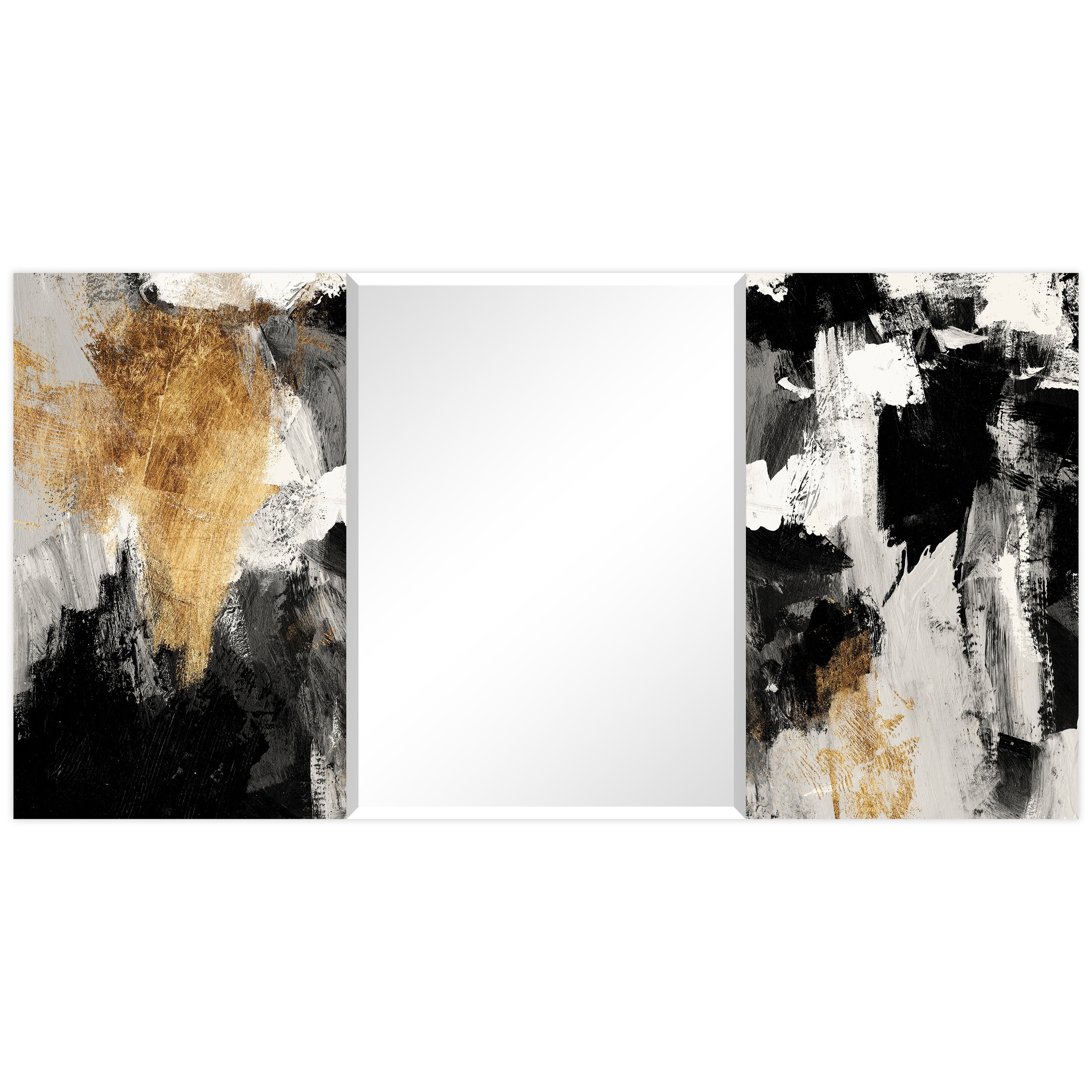 Grey Skies Rectangular Beveled Mirror On Printed Tempered Art Glass Clear 32 X 64