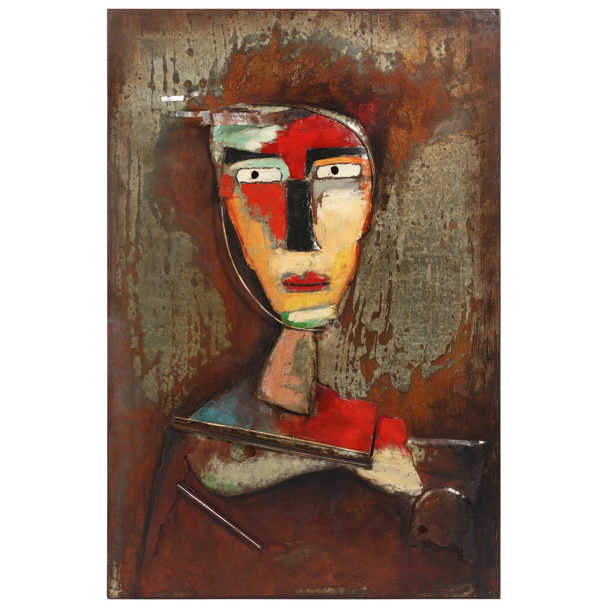 Homme 3 Mixed Media Iron Hand Painted Dimensional Wall Art