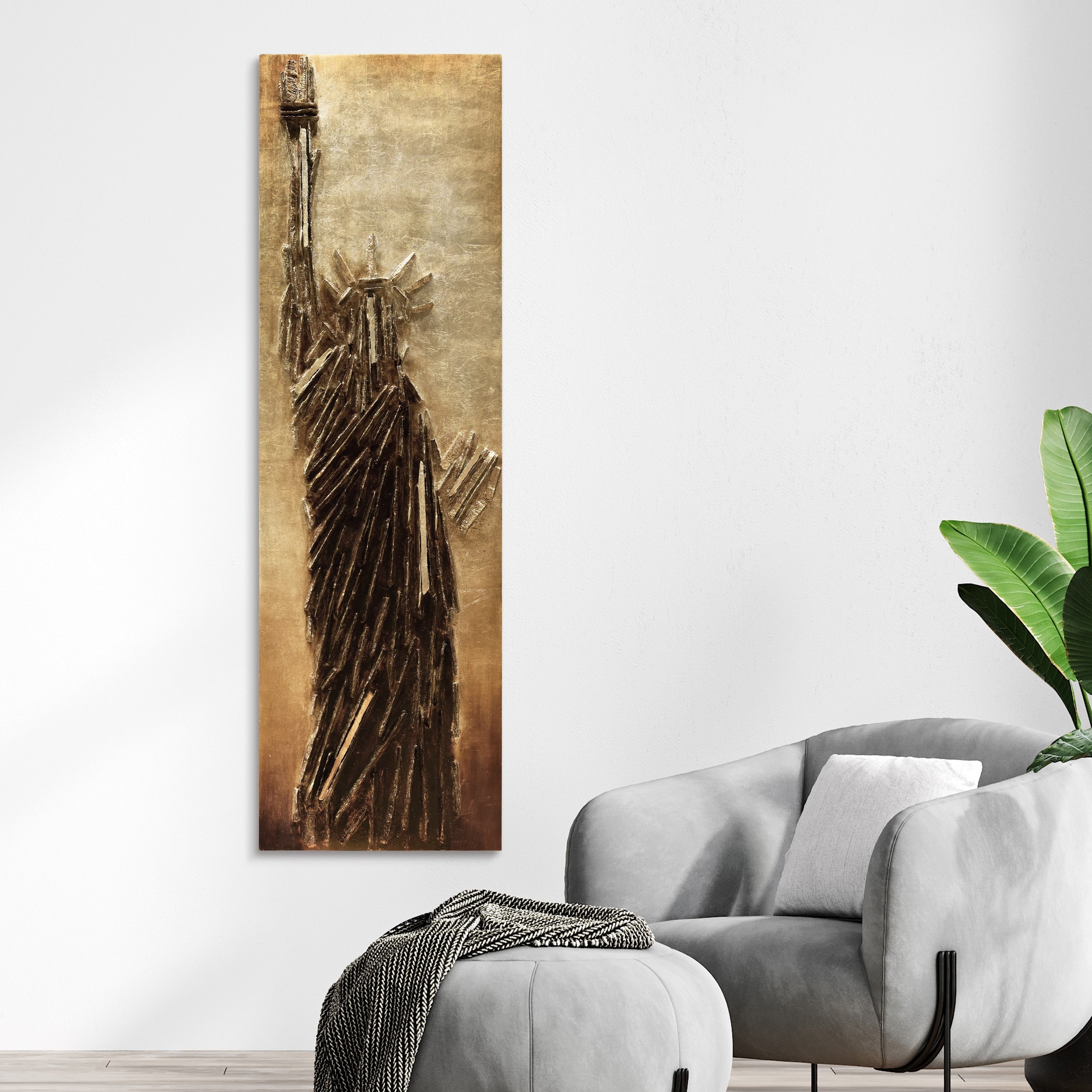 Liberty Metallic Handed Painted Rugged Wooden Blocks Wall D Cor
